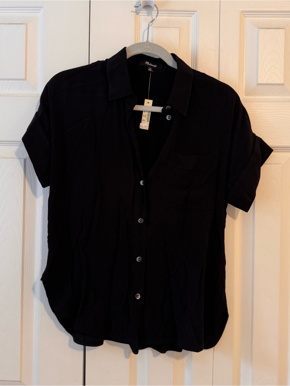 Madewell Black Short Sleeve Button-Up